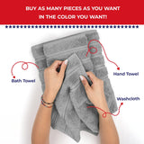 American Soft Linen - Single Piece Turkish Cotton Washcloth Towels - Rockridge-Gray - 4