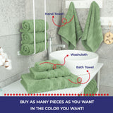American Soft Linen - Single Piece Turkish Cotton Hand Towels - Sage-Green - 4