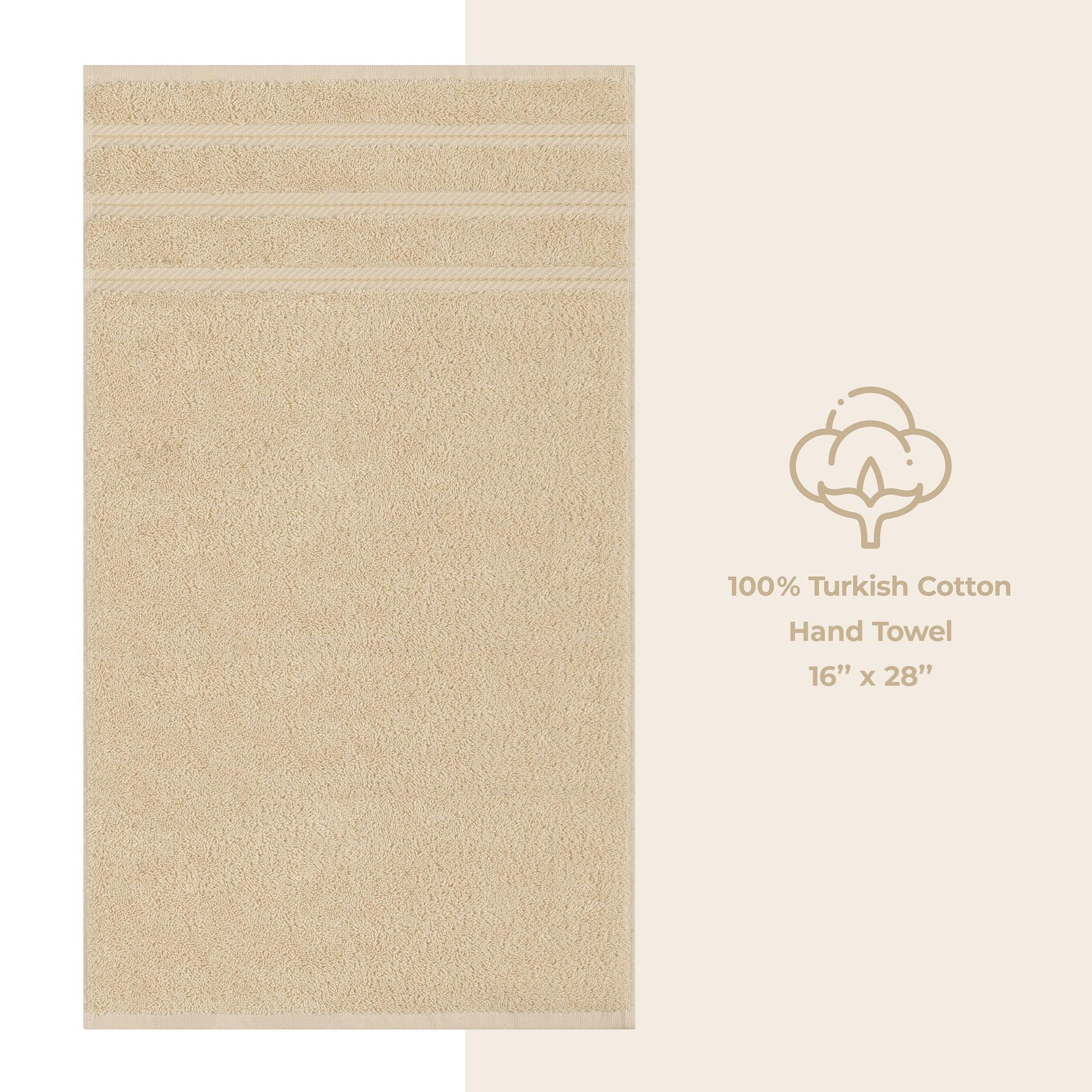 American Soft Linen - Single Piece Turkish Cotton Hand Towels - Sand-Taupe - 1