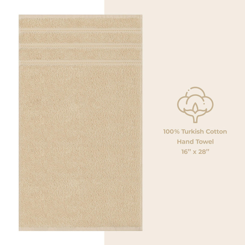 American Soft Linen - Single Piece Turkish Cotton Hand Towels - Sand-Taupe - 1