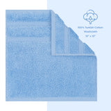 American Soft Linen - Single Piece Turkish Cotton Washcloth Towels - Sky-Blue - 1
