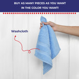 American Soft Linen - Single Piece Turkish Cotton Washcloth Towels - Sky-Blue - 2