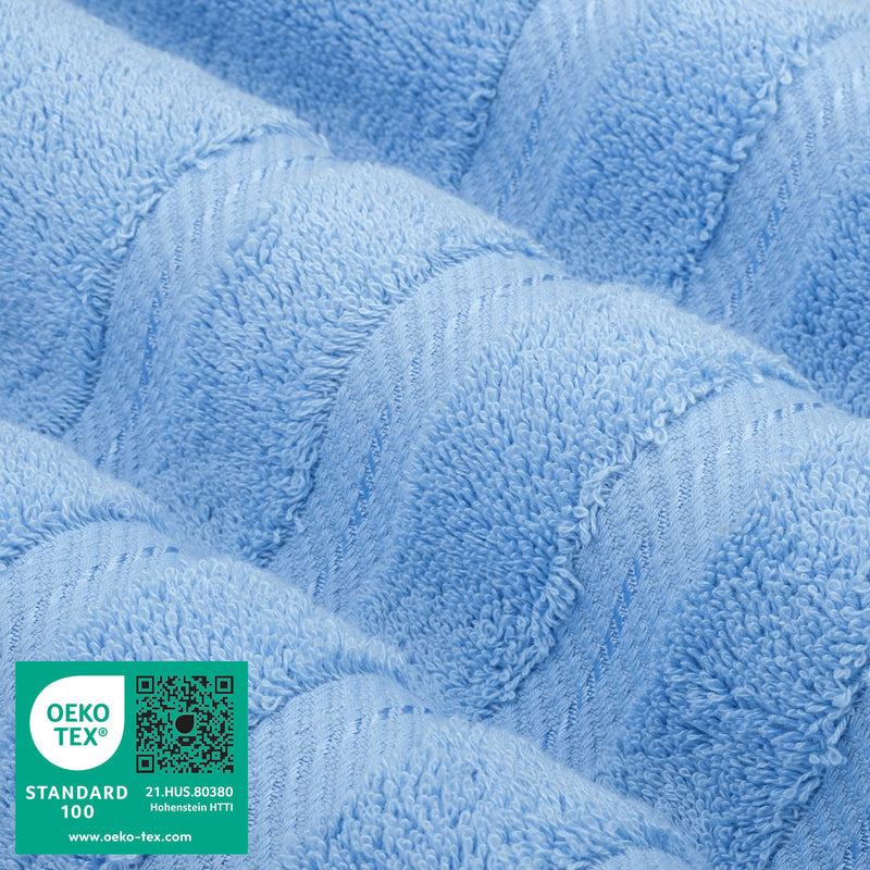 American Soft Linen - Single Piece Turkish Cotton Washcloth Towels - Sky-Blue - 3