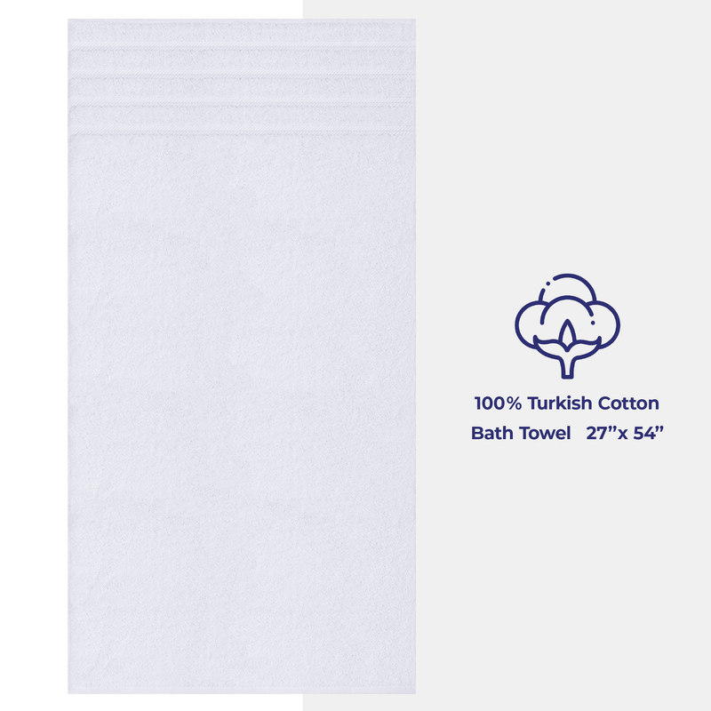 American Soft Linen - Single Piece Turkish Cotton Bath Towels - White - 1