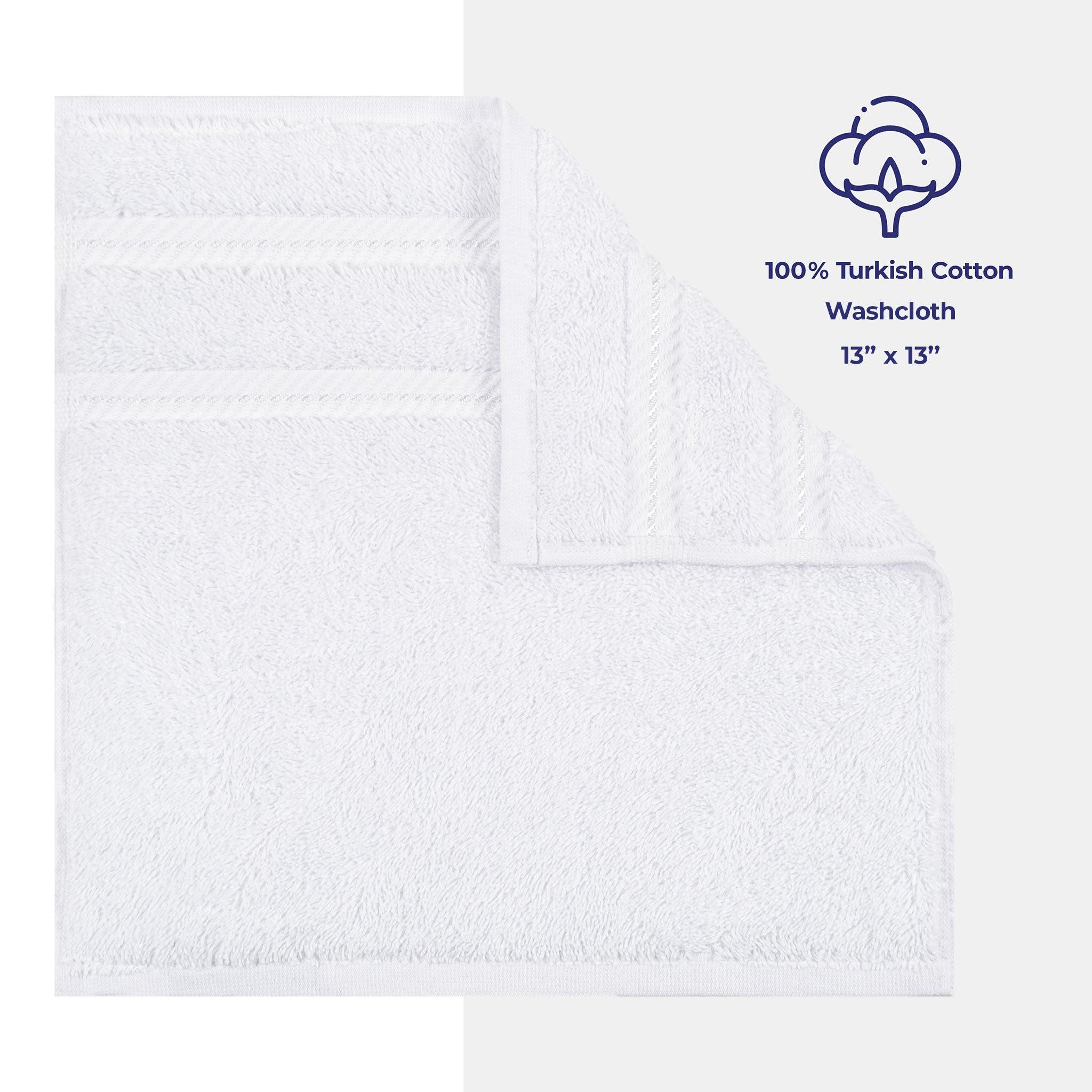 American Soft Linen - Single Piece Turkish Cotton Washcloth Towels - White - 1