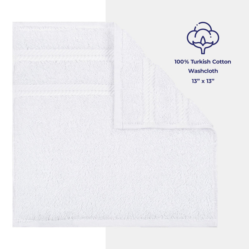 American Soft Linen - Single Piece Turkish Cotton Washcloth Towels - White - 1