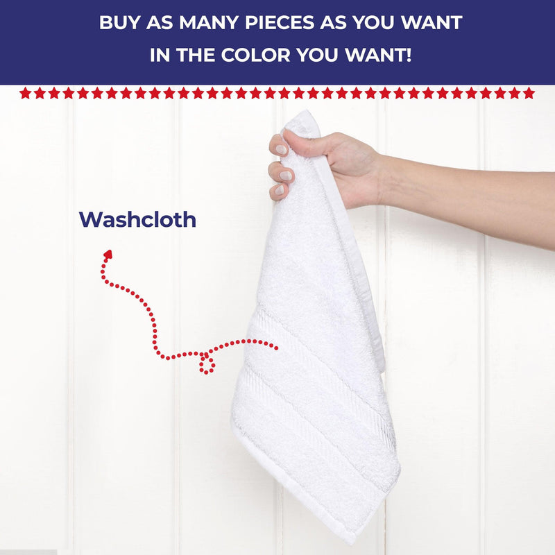 American Soft Linen - Single Piece Turkish Cotton Washcloth Towels - White - 2