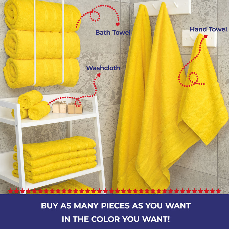 American Soft Linen - Single Piece Turkish Cotton Bath Towels - Yellow - 4
