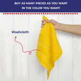 American Soft Linen - Single Piece Turkish Cotton Washcloth Towels - Yellow - 2