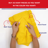 American Soft Linen - Single Piece Turkish Cotton Washcloth Towels - Yellow - 4