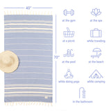 American Soft Linen - 100% Cotton Turkish Peshtemal Towels - 44 Set Case Pack - Blue - 4