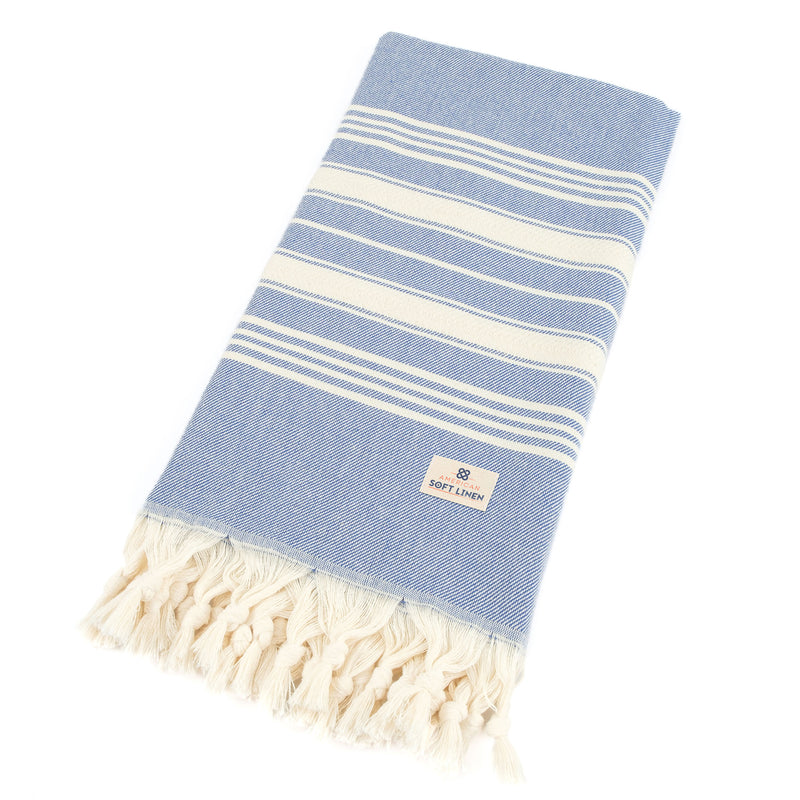 American Soft Linen - 100% Cotton Turkish Peshtemal Towels - 44 Set Case Pack - Blue - 5