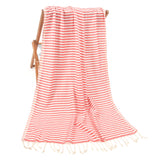 American Soft Linen - 100% Cotton Turkish Peshtemal Towels - 44 Set Case Pack - Coral-Stripe - 1
