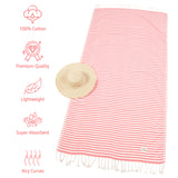 American Soft Linen - 100% Cotton Turkish Peshtemal Towels - 44 Set Case Pack - Coral-Stripe - 3