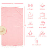 American Soft Linen - 100% Cotton Turkish Peshtemal Towels - 44 Set Case Pack - Coral-Stripe - 4