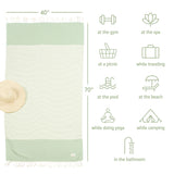 American Soft Linen - 100% Cotton Turkish Peshtemal Towels - 44 Set Case Pack - Green - 4