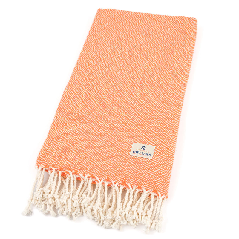 American Soft Linen - 100% Cotton Turkish Peshtemal Towels - 44 Set Case Pack - Orange - 5