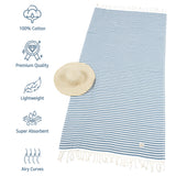 American Soft Linen - 100% Cotton Turkish Peshtemal Towels - 44 Set Case Pack - Petrol-Blue - 3