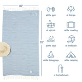 American Soft Linen - 100% Cotton Turkish Peshtemal Towels - 44 Set Case Pack - Petrol-Blue - 4