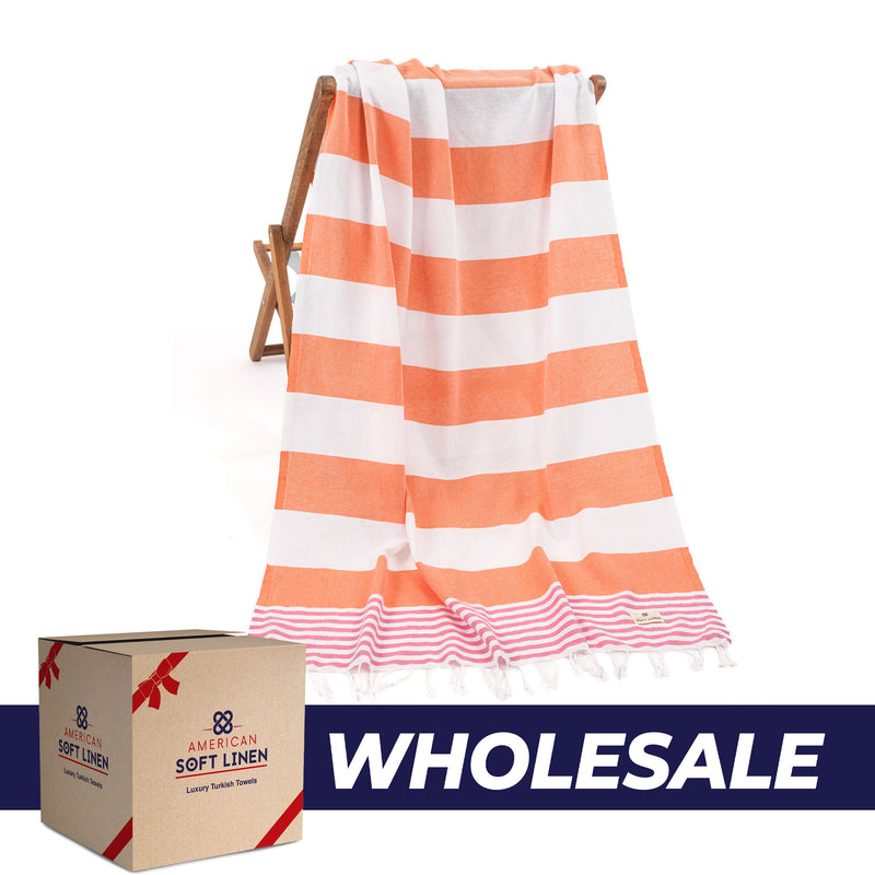 American Soft Linen - 100% Cotton Turkish Peshtemal Towels - 44 Set Case Pack - Pink - 0