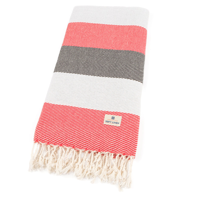 American Soft Linen - 100% Cotton Turkish Peshtemal Towels - 44 Set Case Pack - Red - 5