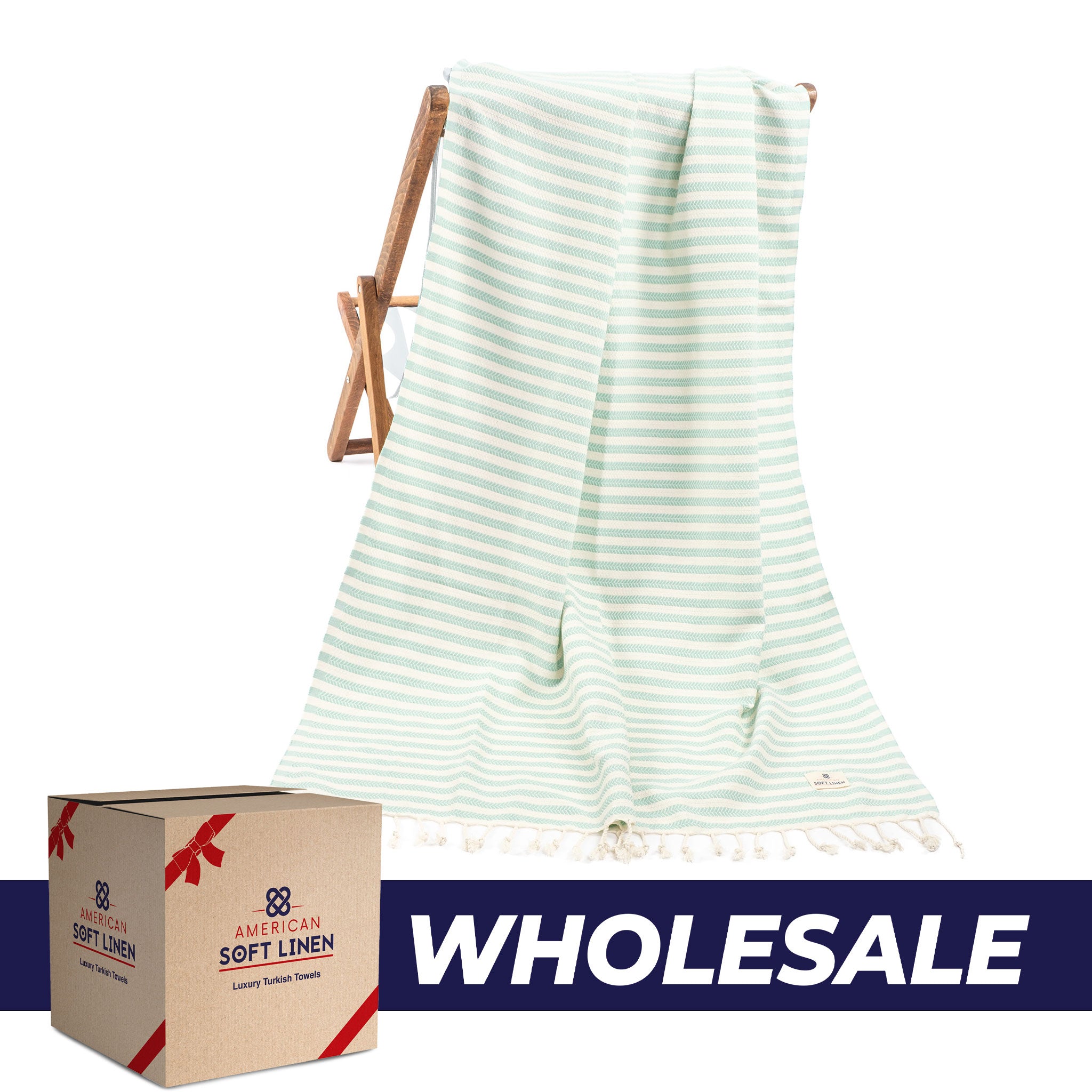 American Soft Linen - 100% Cotton Turkish Peshtemal Towels - 44 Set Case Pack - Sage - 0
