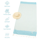 American Soft Linen - 100% Cotton Turkish Peshtemal Towels - 44 Set Case Pack - Turquoise - 3