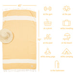 American Soft Linen - 100% Cotton Turkish Peshtemal Towels - 44 Set Case Pack - Yellow - 4